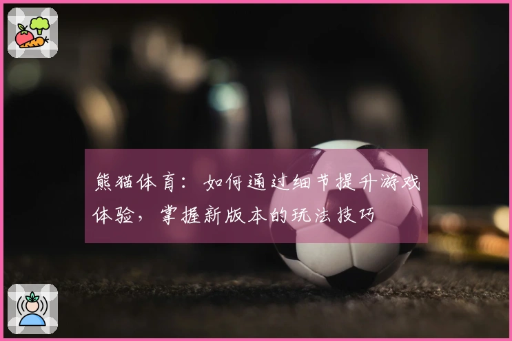 熊猫体育：如何通过细节提升游戏体验，掌握新版本的玩法技巧